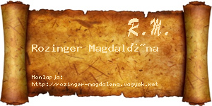 Rozinger Magdaléna névjegykártya